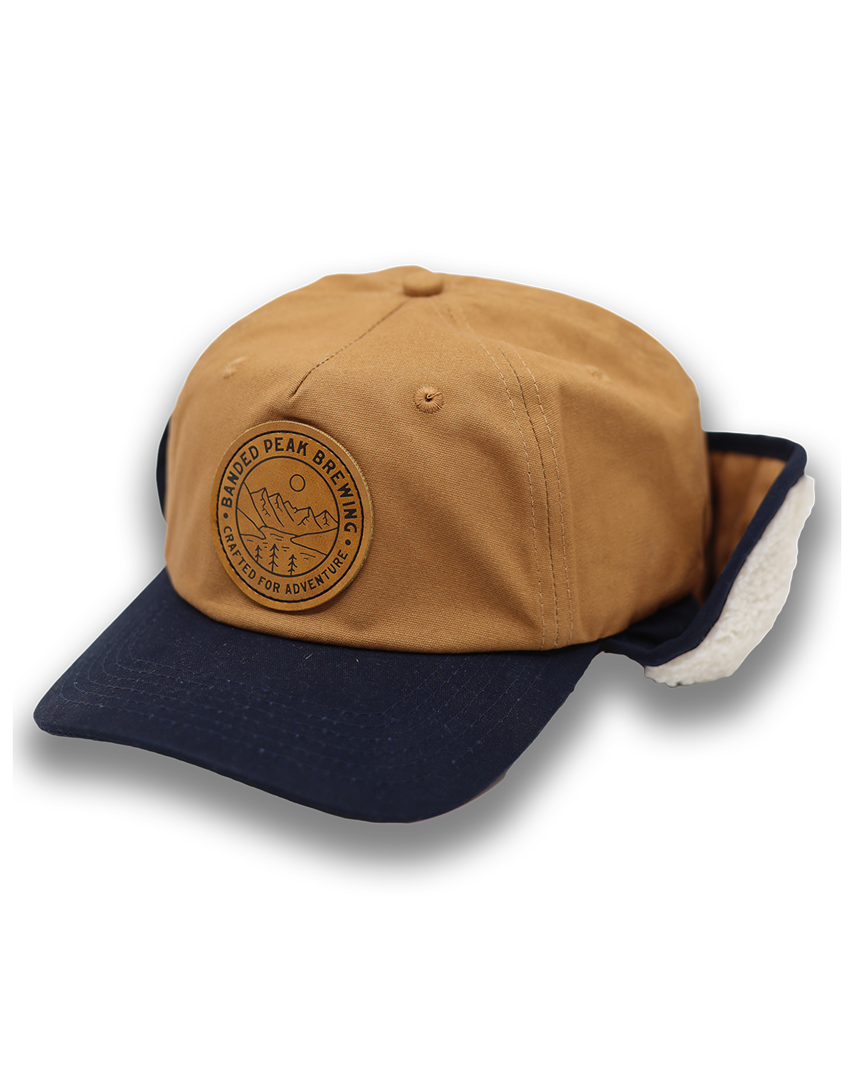 Banded Peak Ear Flap Ball Cap