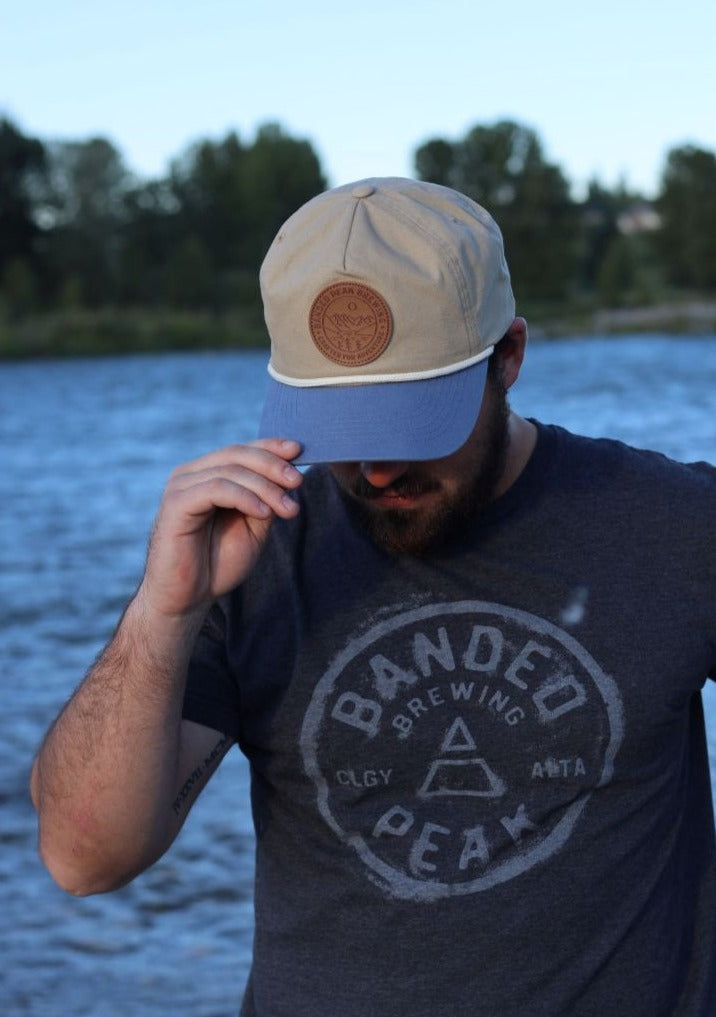 Banded Peak Rope Leather Patch Snapback