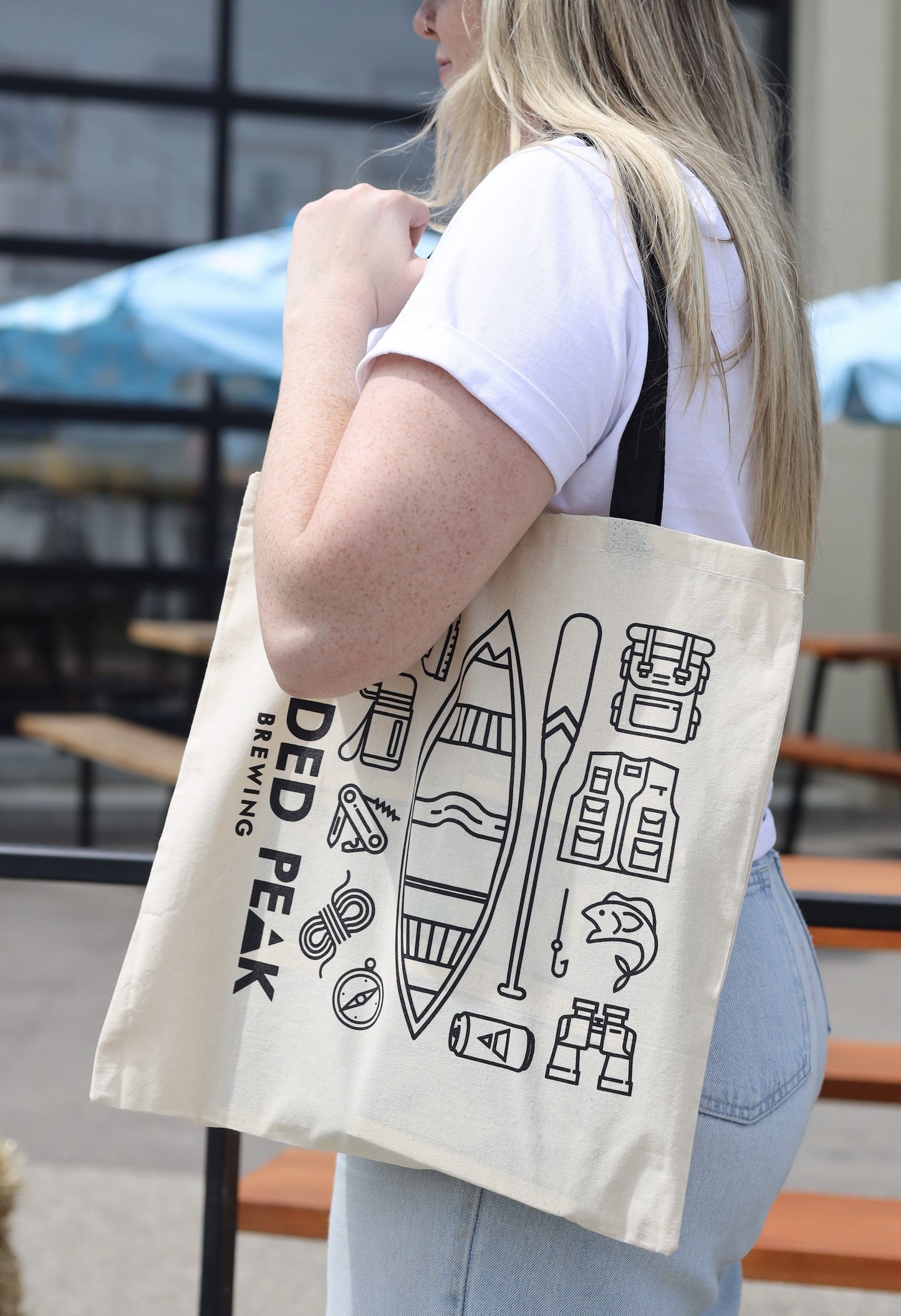 Two-Toned Flat Lay Adventure Tote Bag