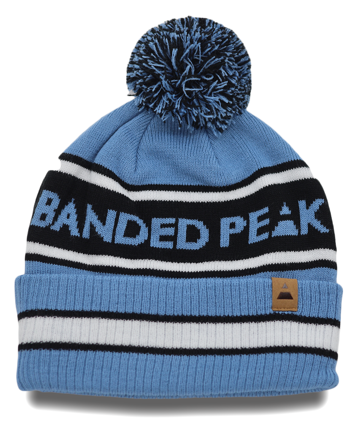 Banded Peak Pom Pom Toque