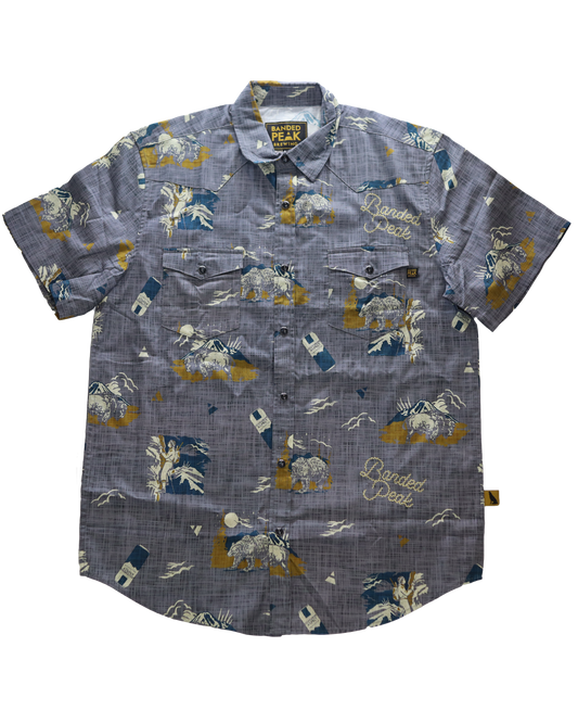 Banded Peak Short Sleeve Party Shirt