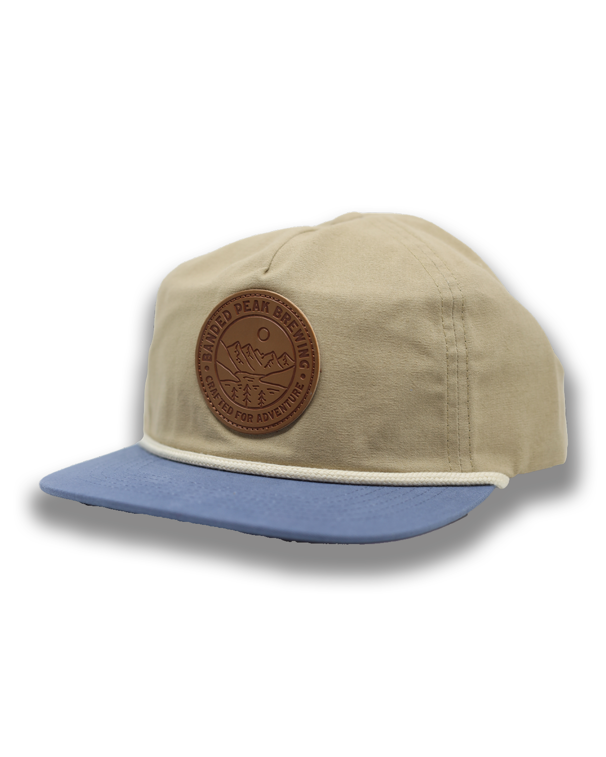 Banded Peak Rope Leather Patch Snapback