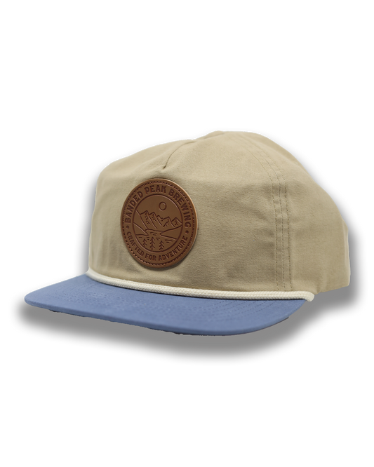 Banded Peak Rope Leather Patch Snapback